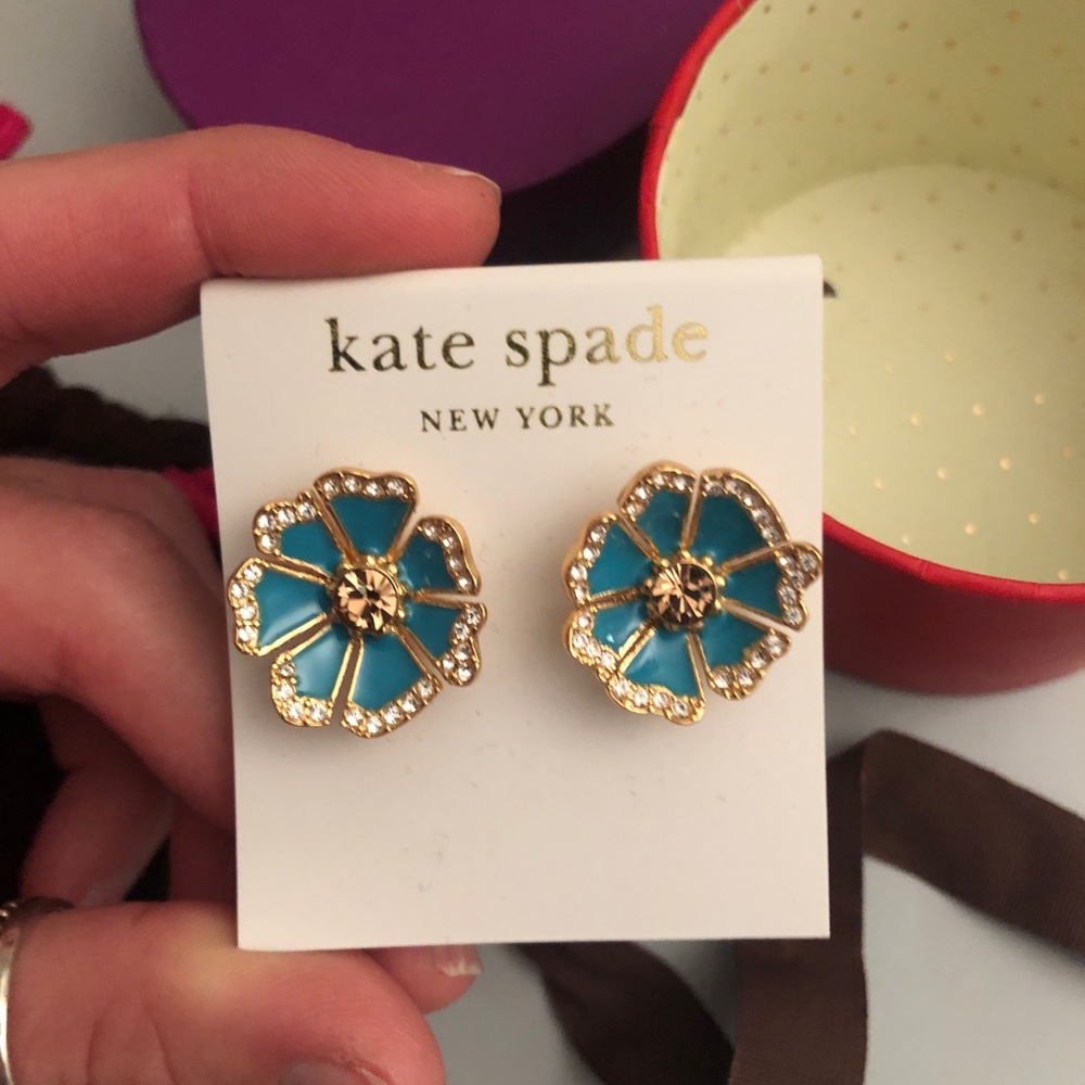 Kate Spade: Blue Flower Stud Earrings
